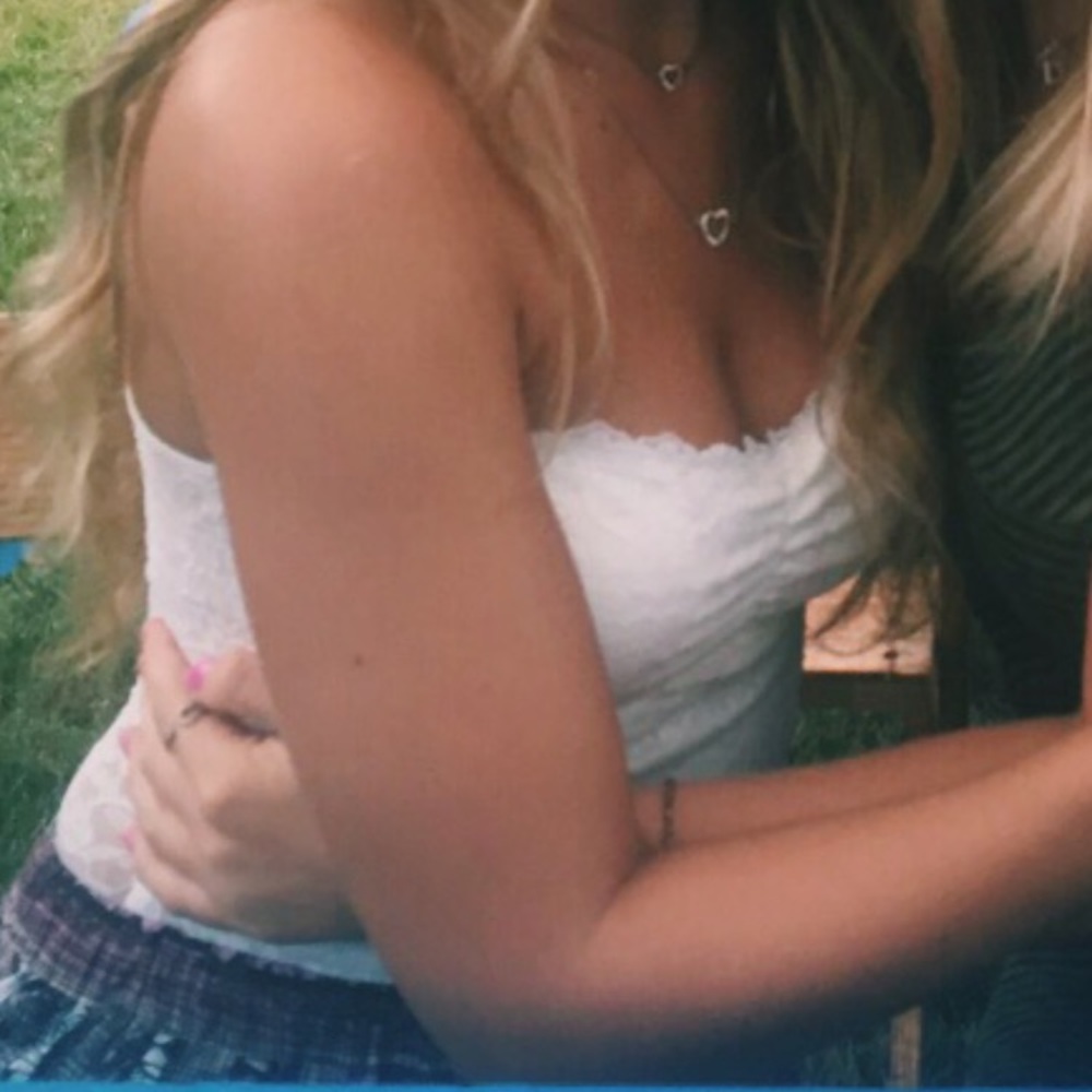 white lace tube top
